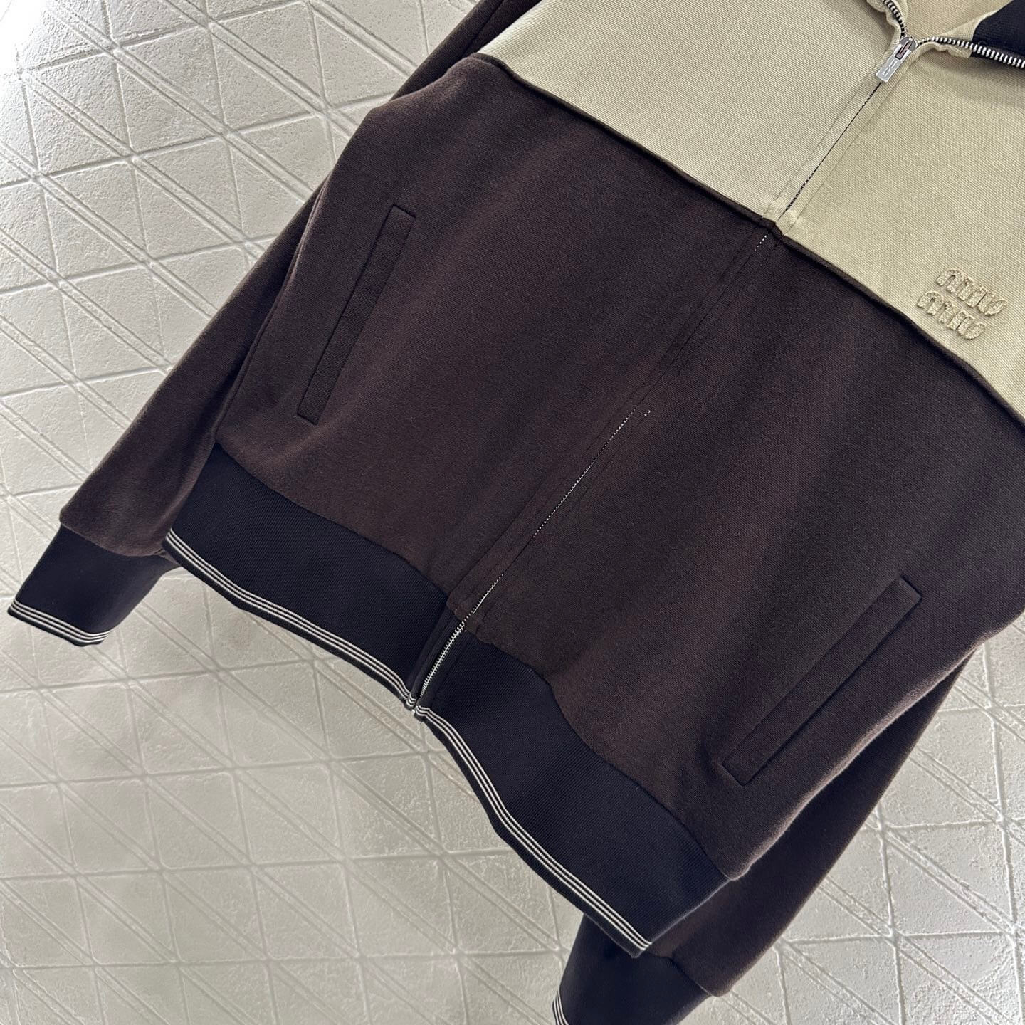 Vintage Color-Block Notch Lapel Jacket