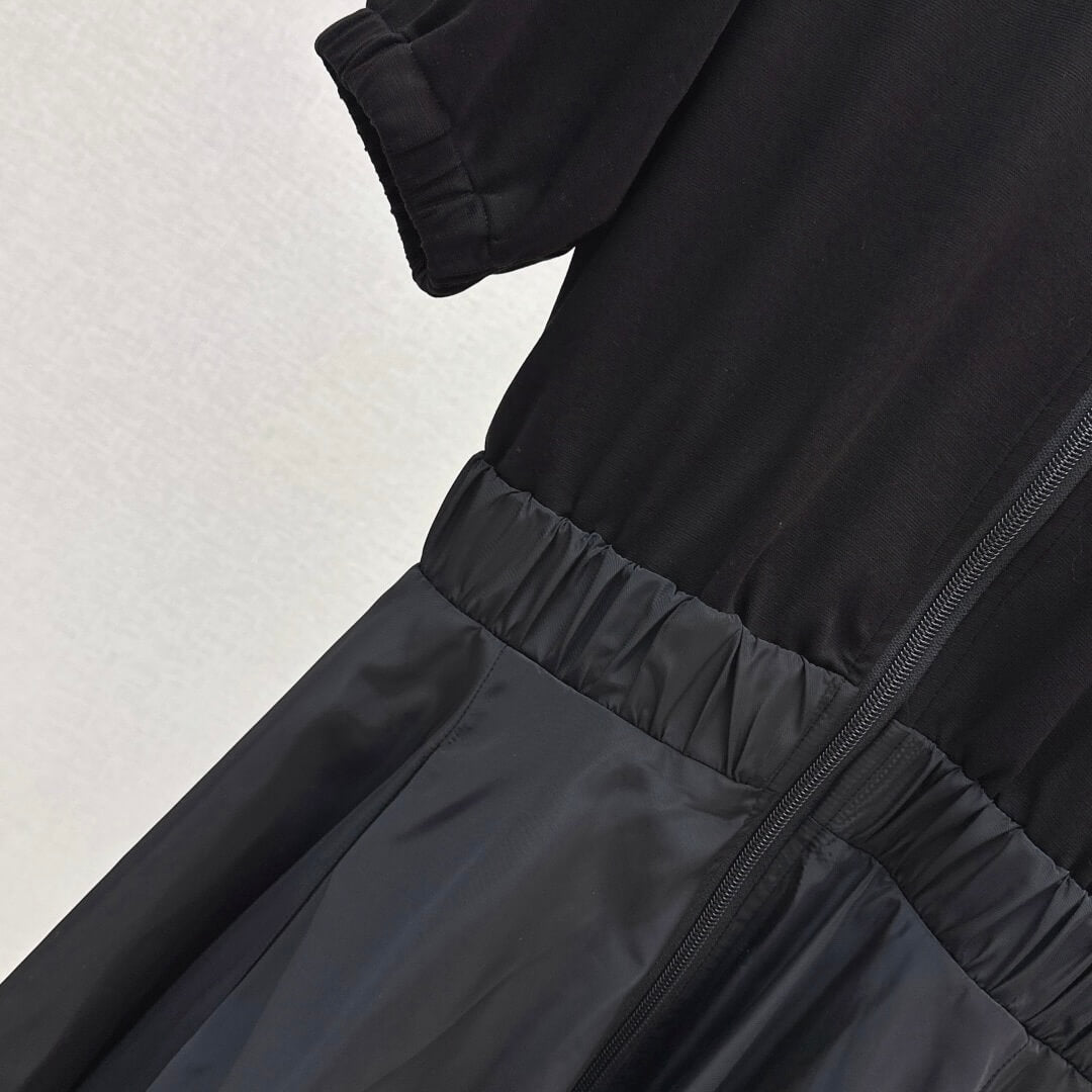 Edgy Contrast-Panel Sleeveless Dress