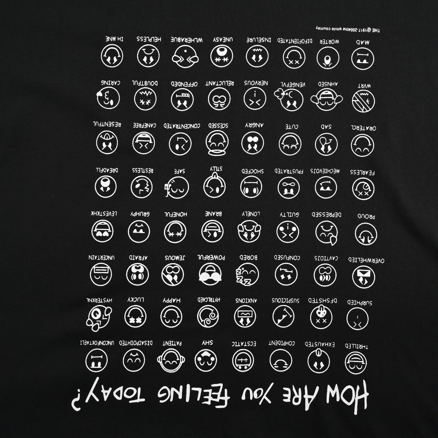 emoticon print short sleeves