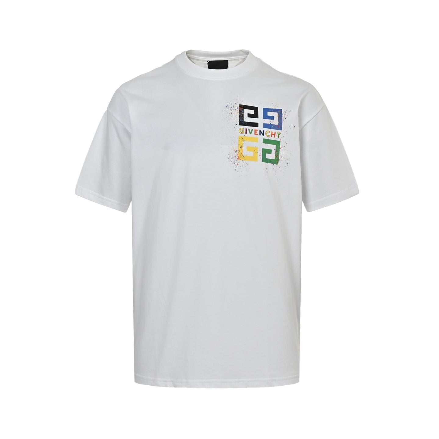 25ss Palace Grid Color Splash Ink Printed Short Sleeve