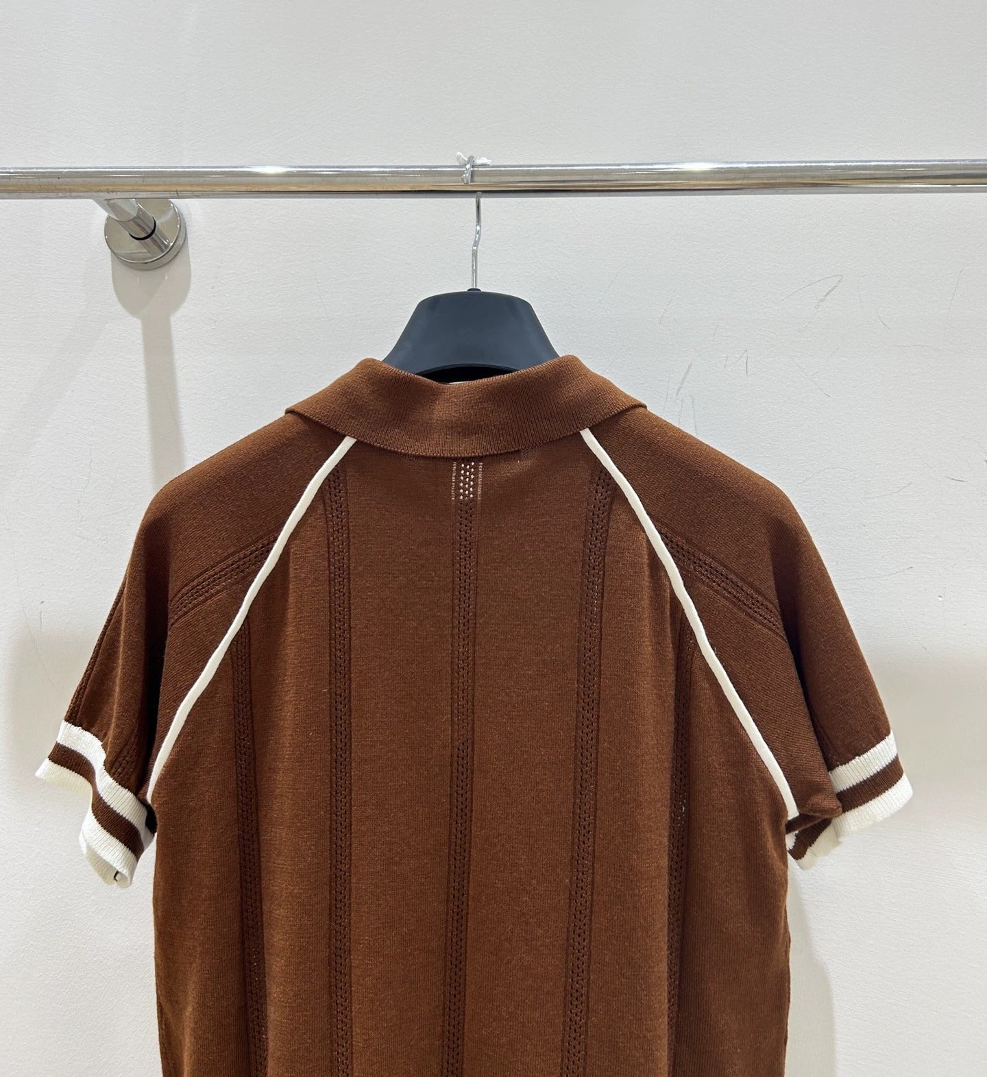 25 Summer new brown lapel knitted short sleeves