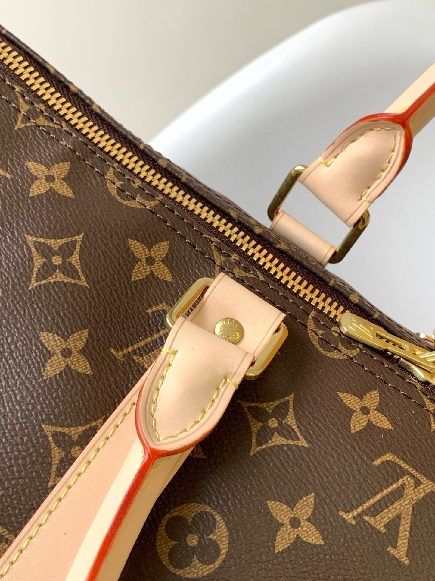 Keepall Bandouliere 55 Monogram Canvas Brown Gold Hardware