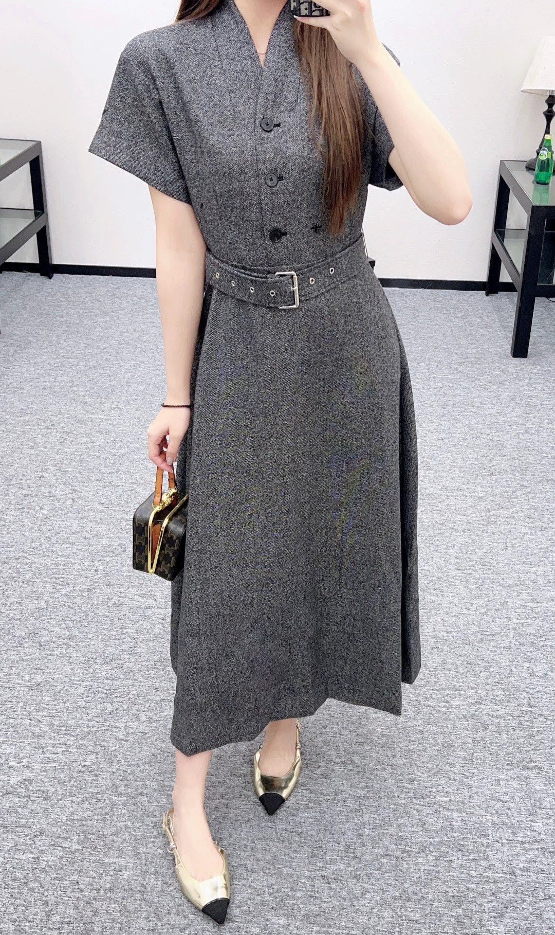 25fw Belt silhouette dress