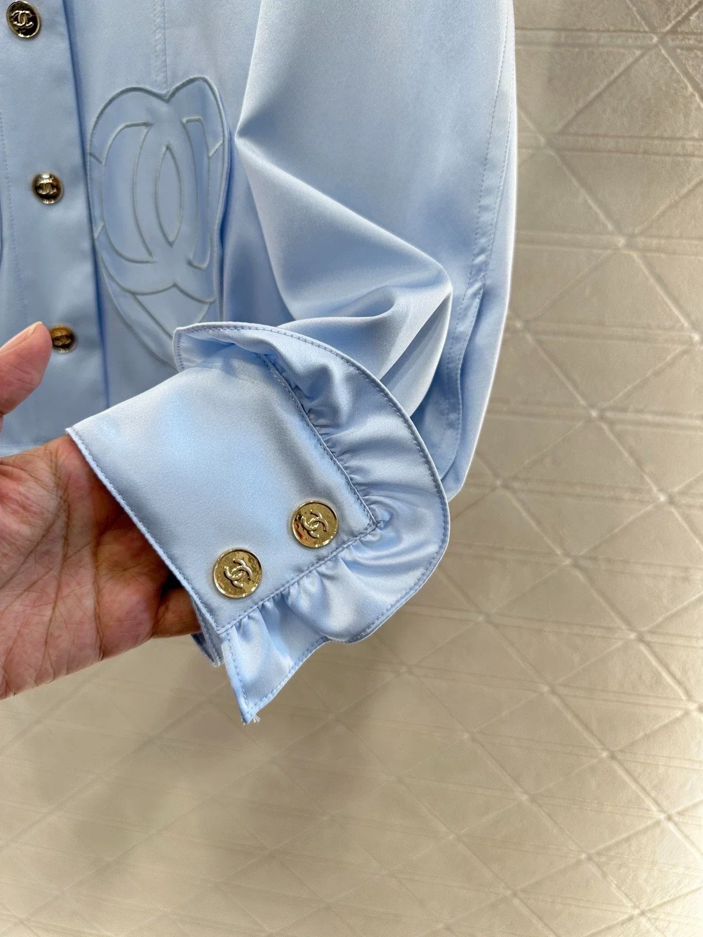 25 Love Double C Lace Silk Shirt