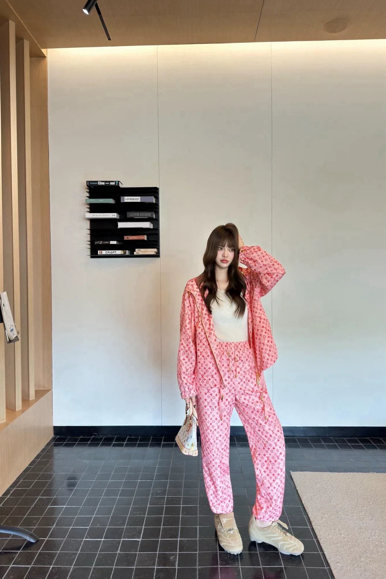 2025 Hooded printed jacket and pants set