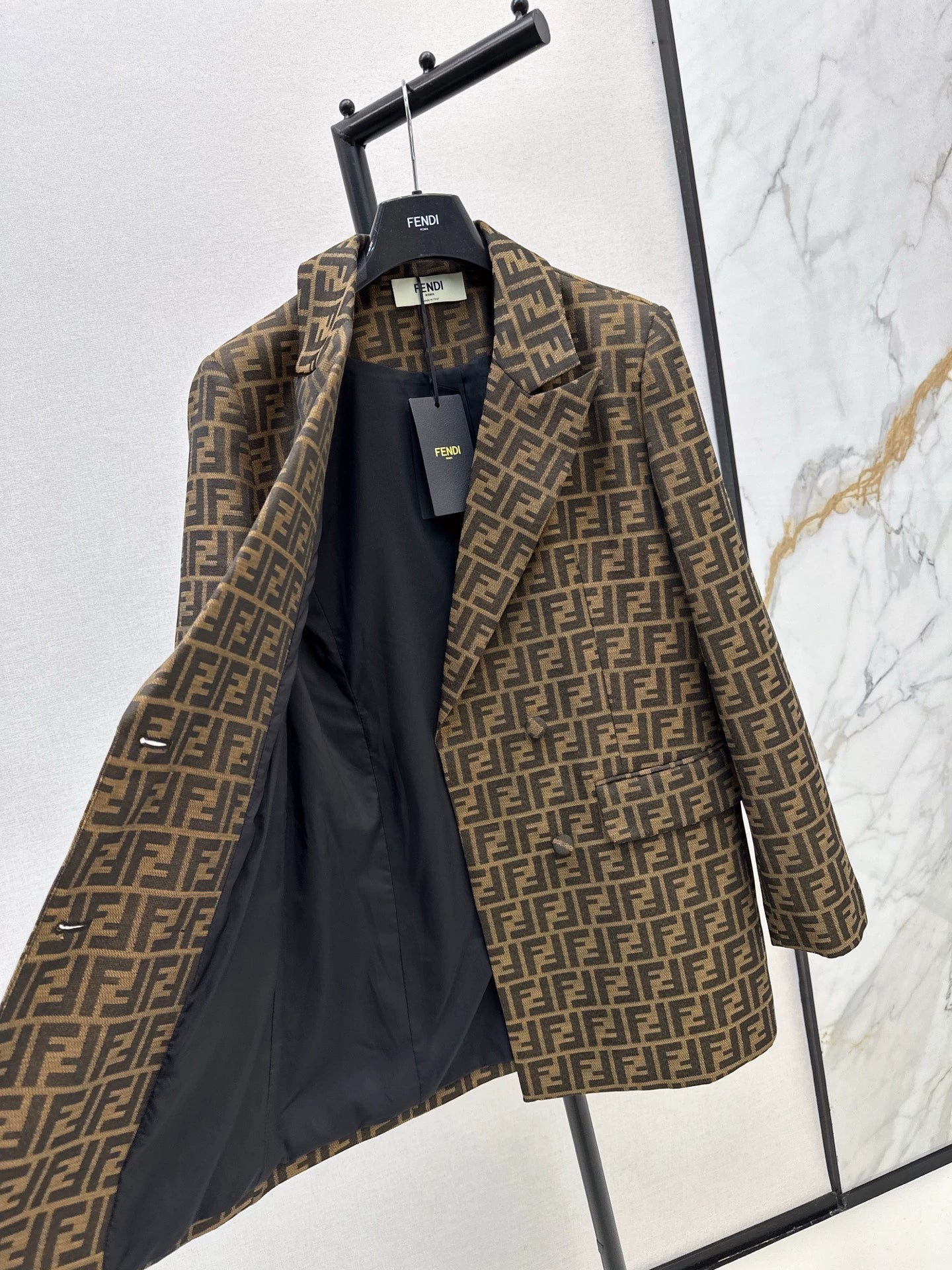 25fw Letter jacquard lapel suit jacket