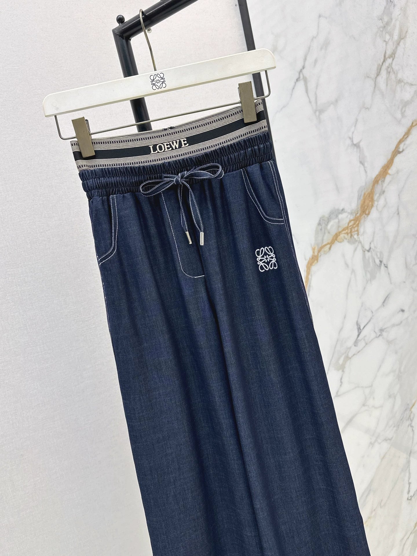 2025 Wide leg straight leg drawstring pants