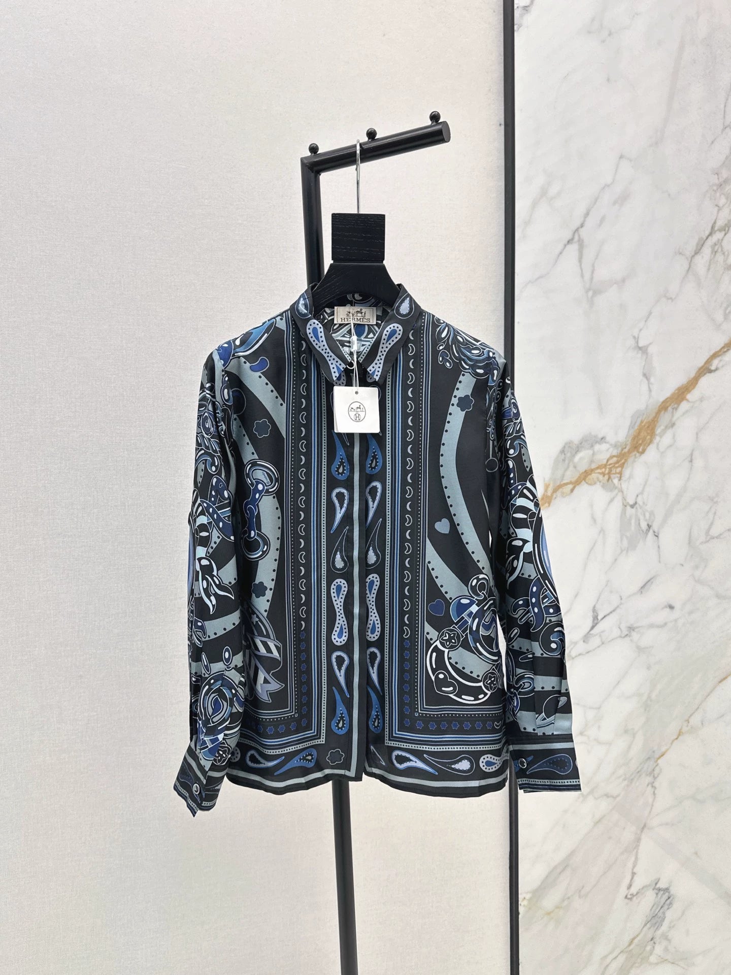 25fw Printed silk shirt