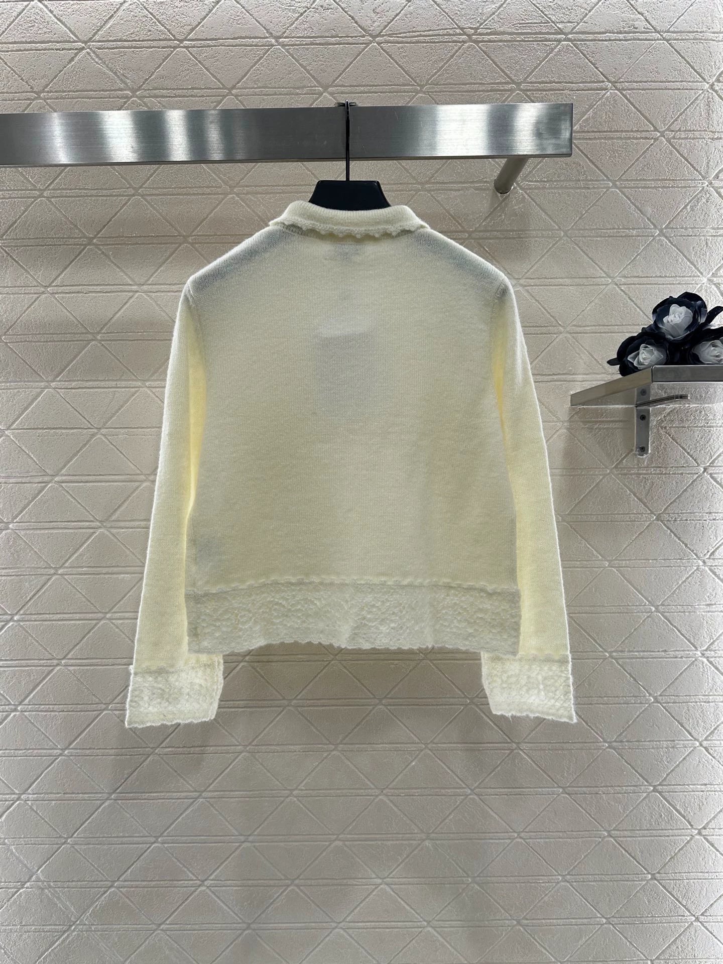 C 25 Crochet Lace Knit Cardigan Skirt Set