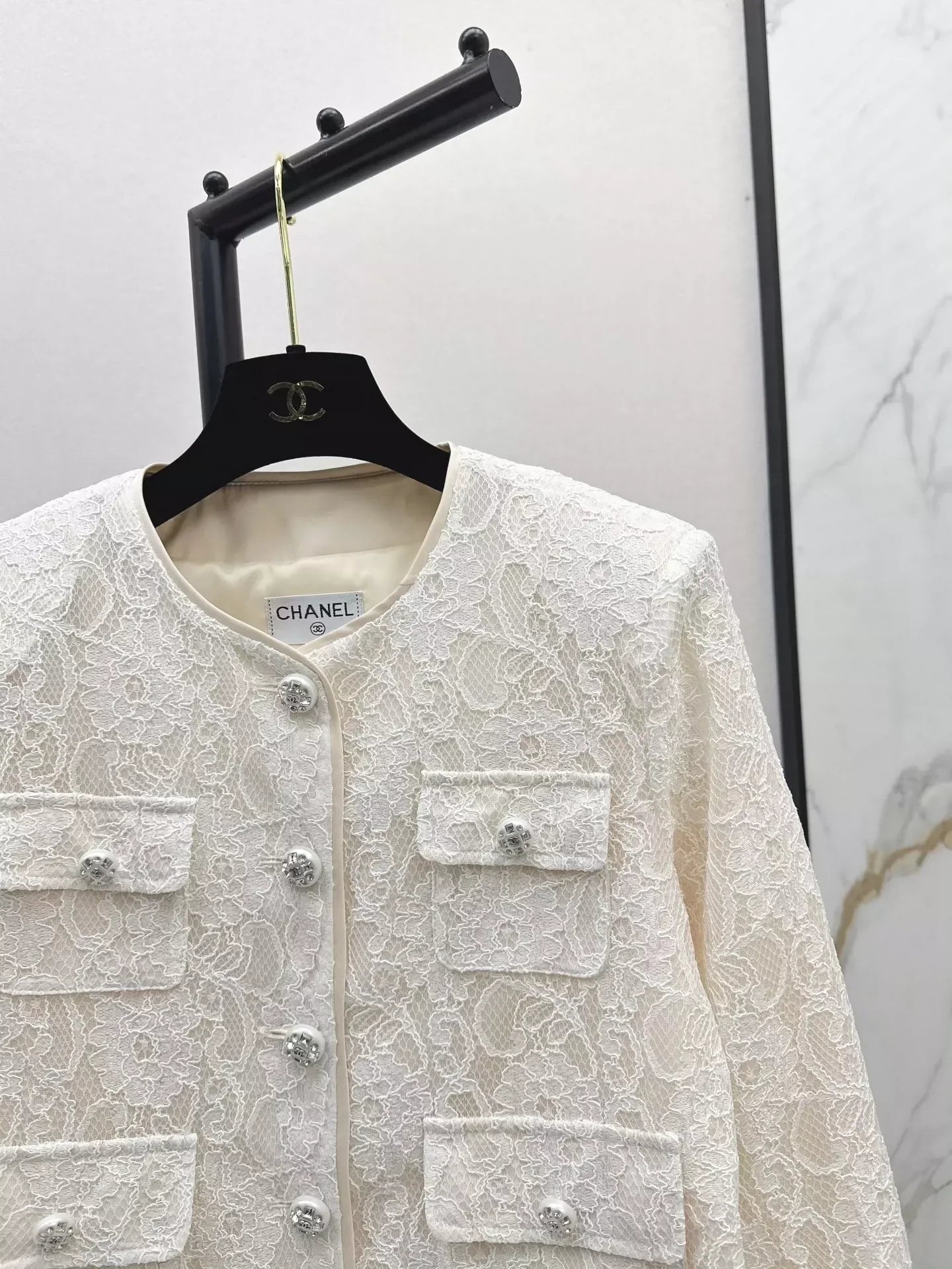 25fw Lace round neck jacket