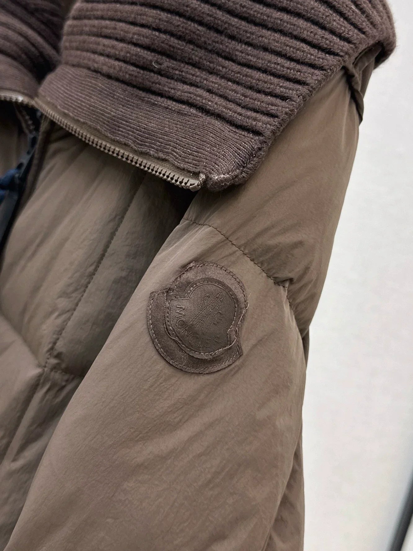 25 Knitted patchwork large collar jacket down jacket