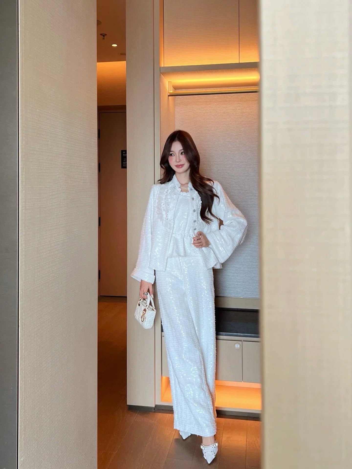25fw Hundred dimensional flower hollow collar loose silhouette jacket