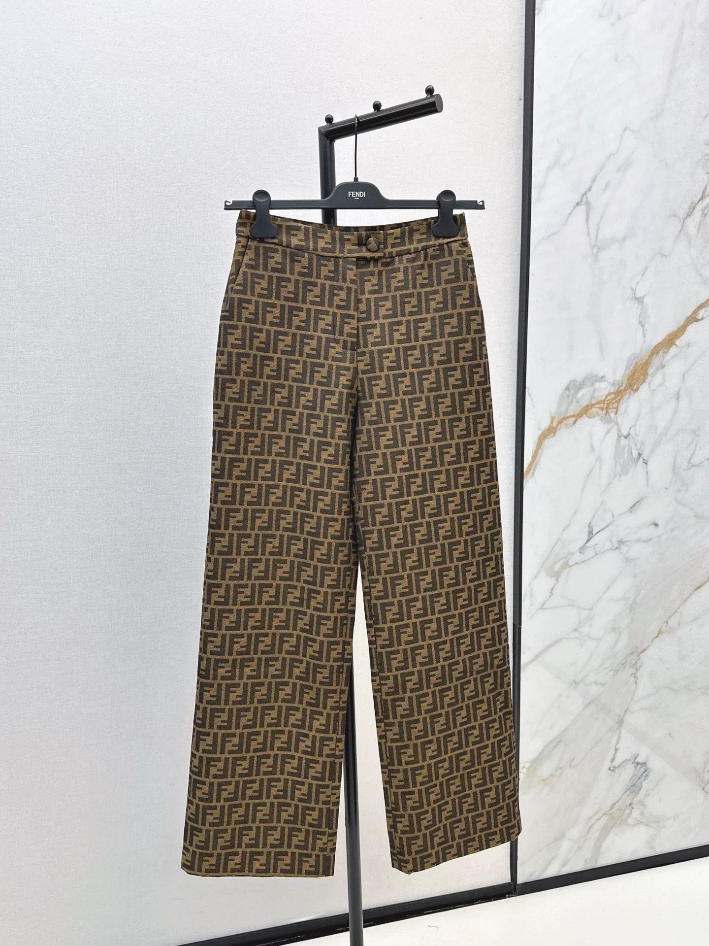 25fw Alphabet Jacquard High Waist Wide Leg Pants