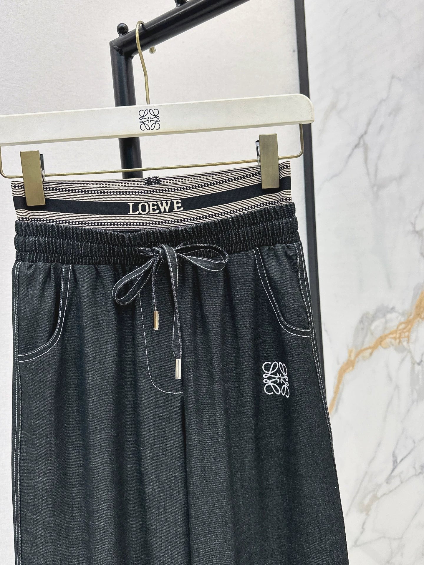 2025 Wide leg straight leg drawstring pants