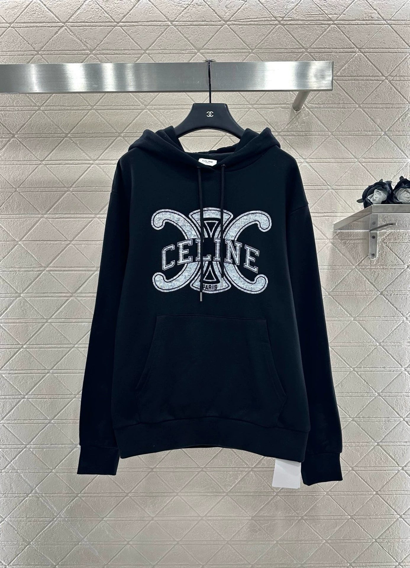 2025 Hooded distressed white letter hoodie