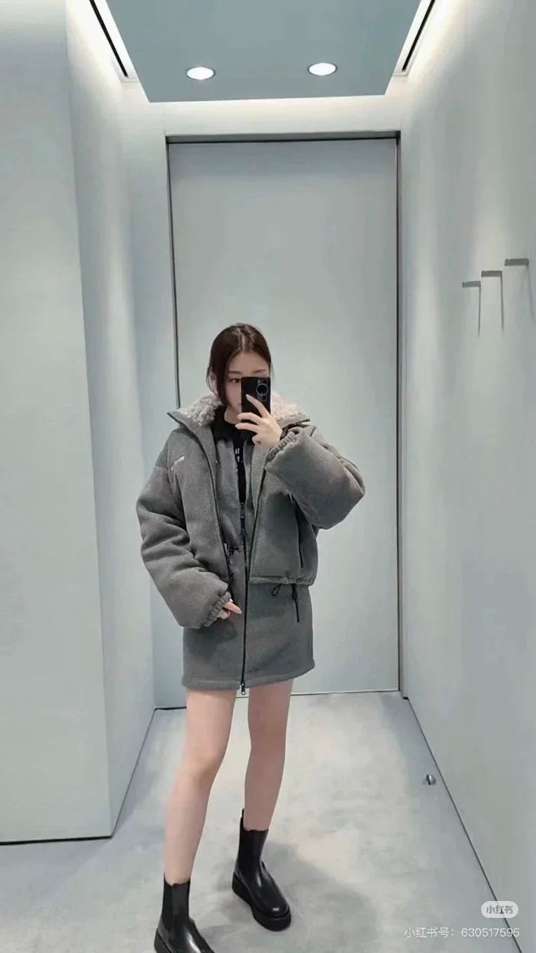 25fw Short standing collar down jacket