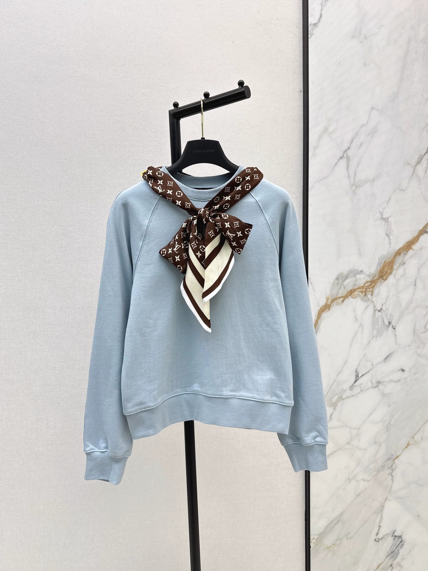 25fw Silk scarf pullover hoodie