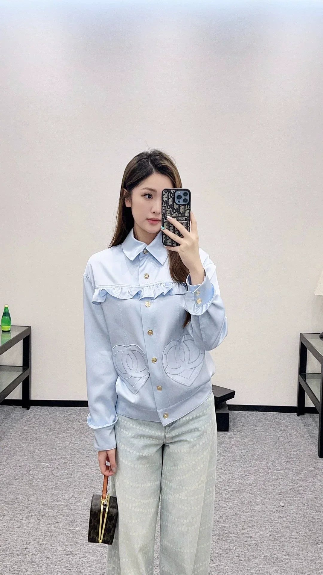 25 Love Double C Lace Silk Shirt