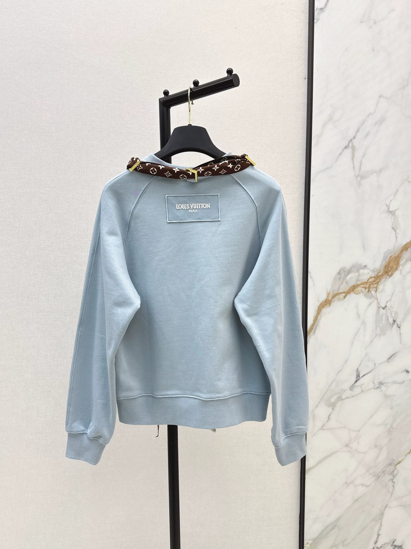 25fw Silk scarf pullover hoodie