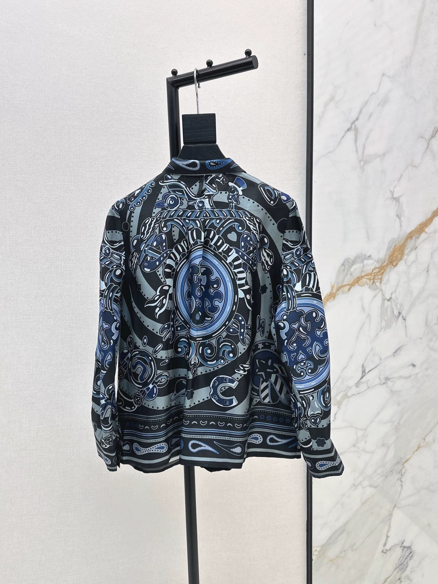 25fw Printed silk shirt