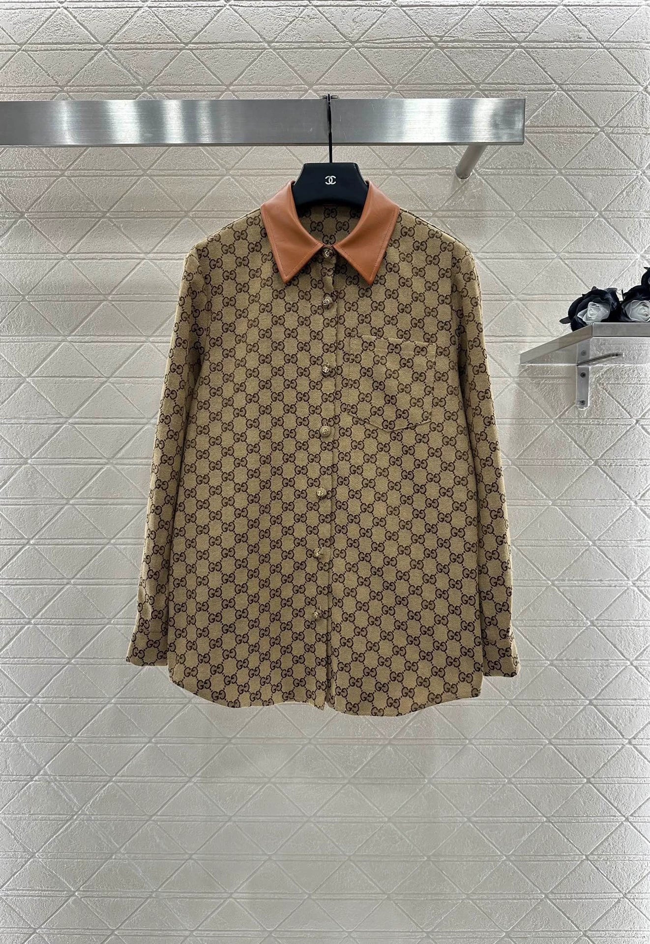 25 Splicing jacquard shirt and pants set
