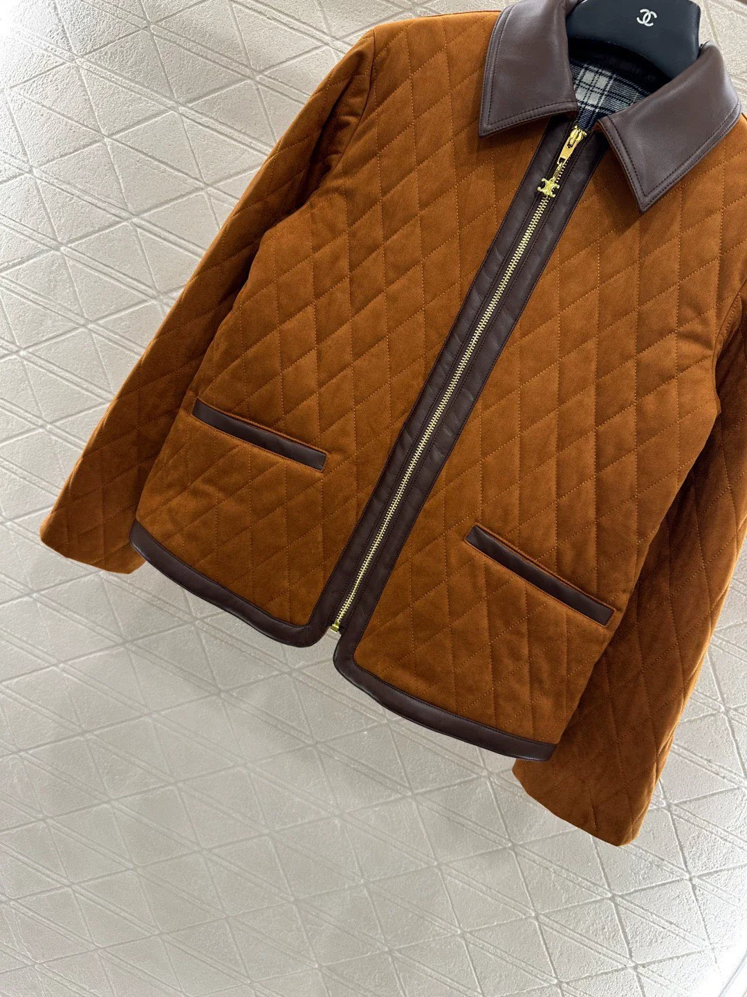 25fw Color blocking cotton coat and suede jacket