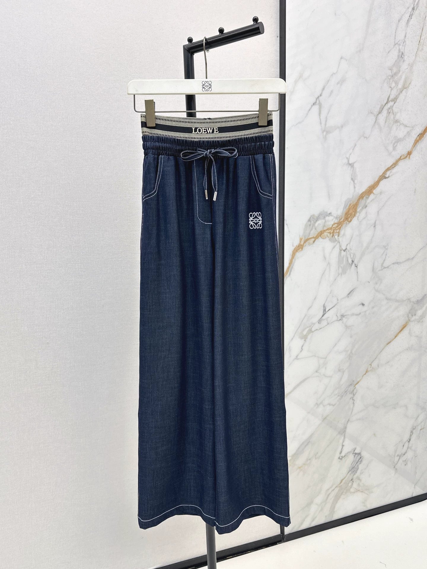 2025 Wide leg straight leg drawstring pants