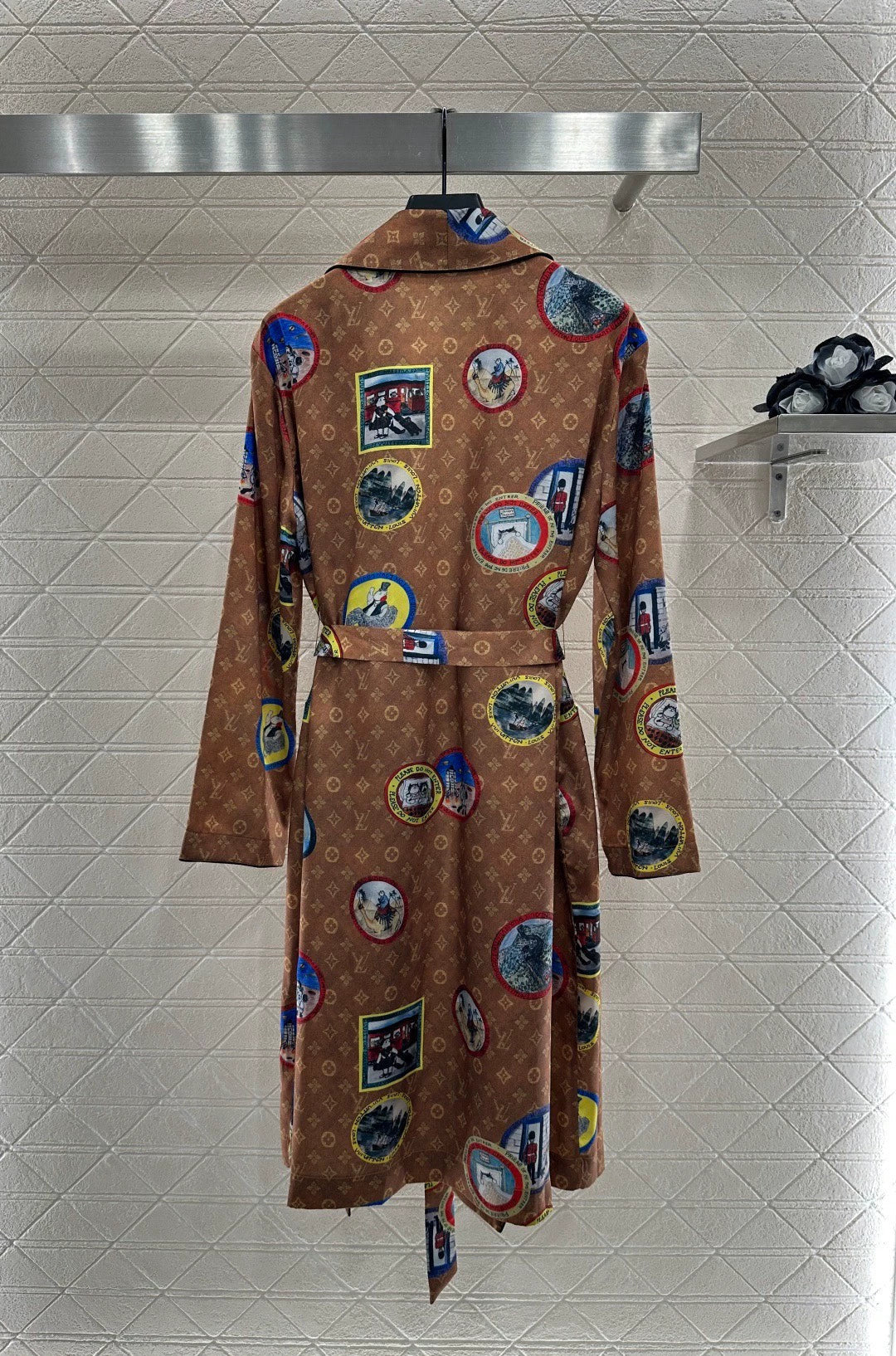 25fw Full printed long nightgown