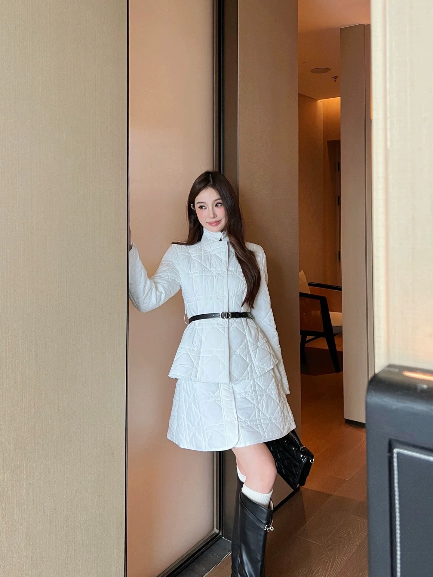 25fw Cotton padded short skirt