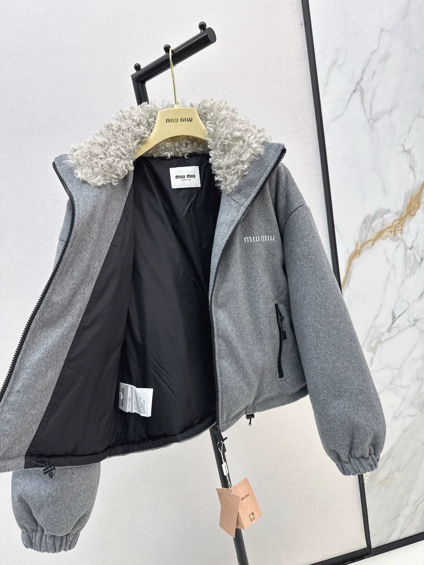 25fw Short standing collar down jacket