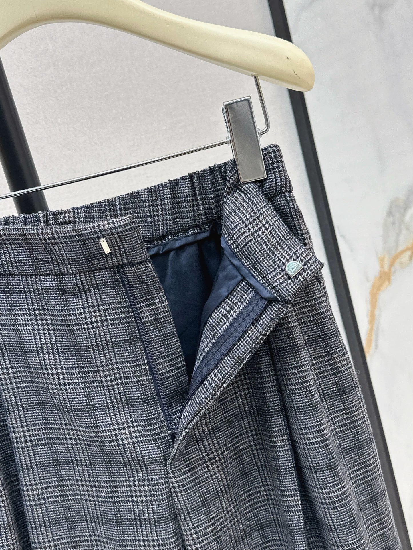 25fw Blue plaid suit and trousers