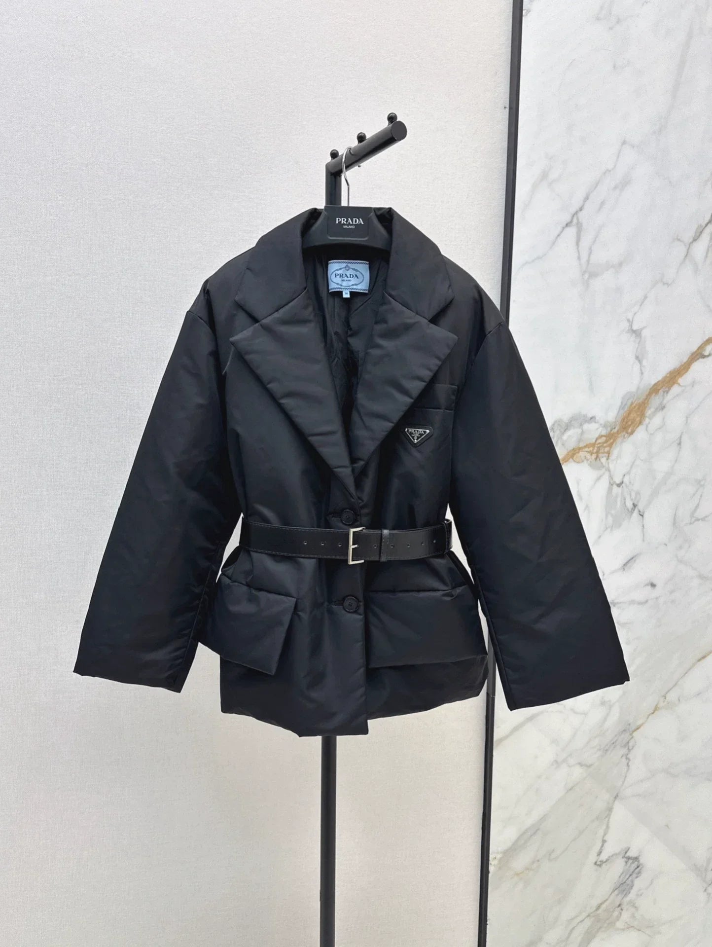 25fw Logo belt decoration suit style down jacket