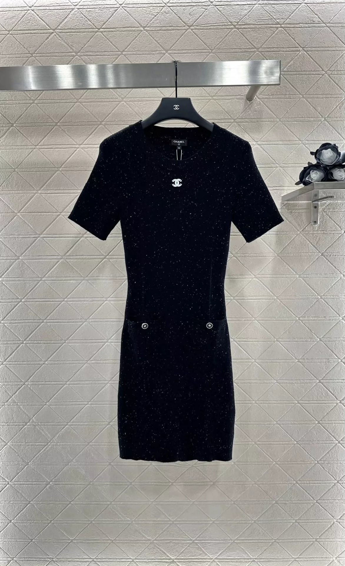 25fw Knitted short sleeved dress
