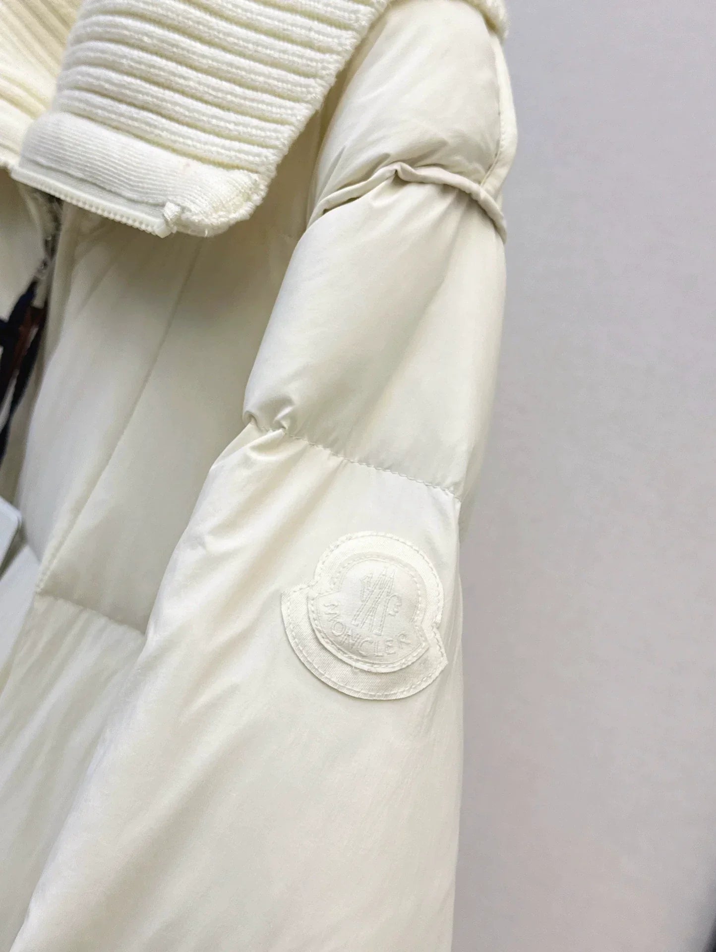 25 Knitted patchwork large collar jacket down jacket