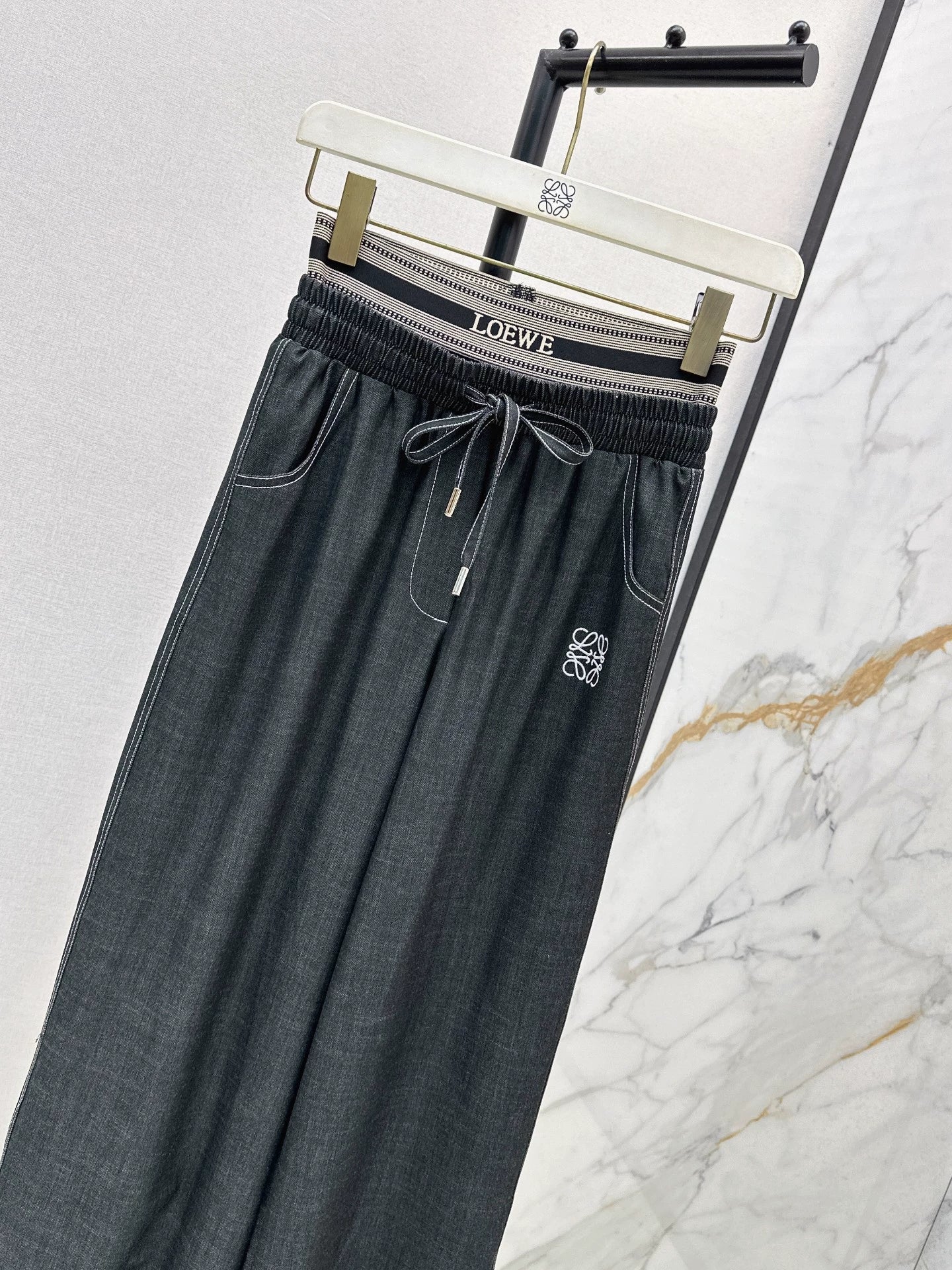 2025 Wide leg straight leg drawstring pants
