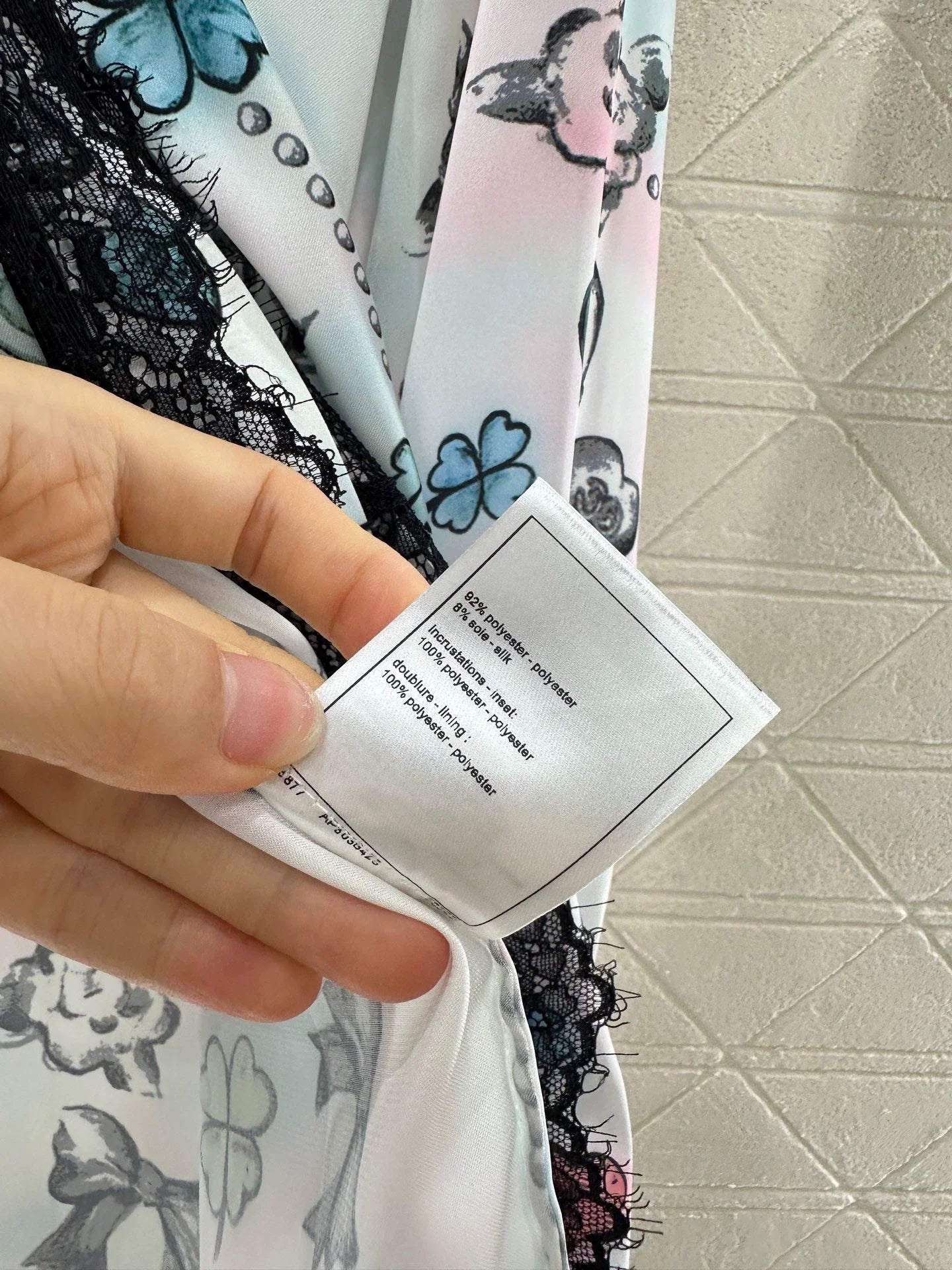 C 25 Reactive Print Lace Shirt and Pant Set