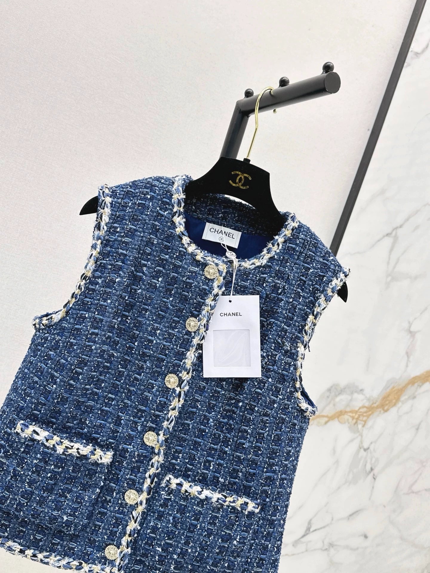 25fw Rough woolen woven vest