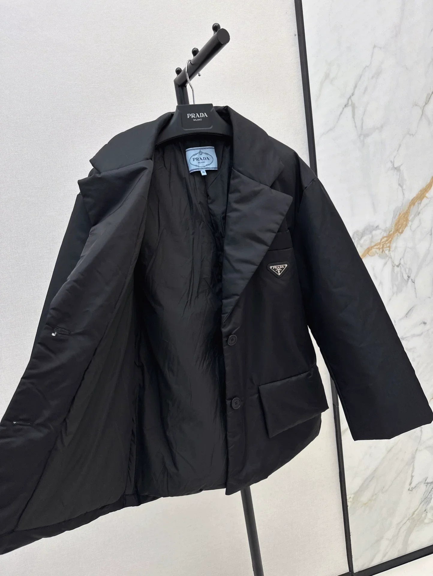 25fw Logo belt decoration suit style down jacket