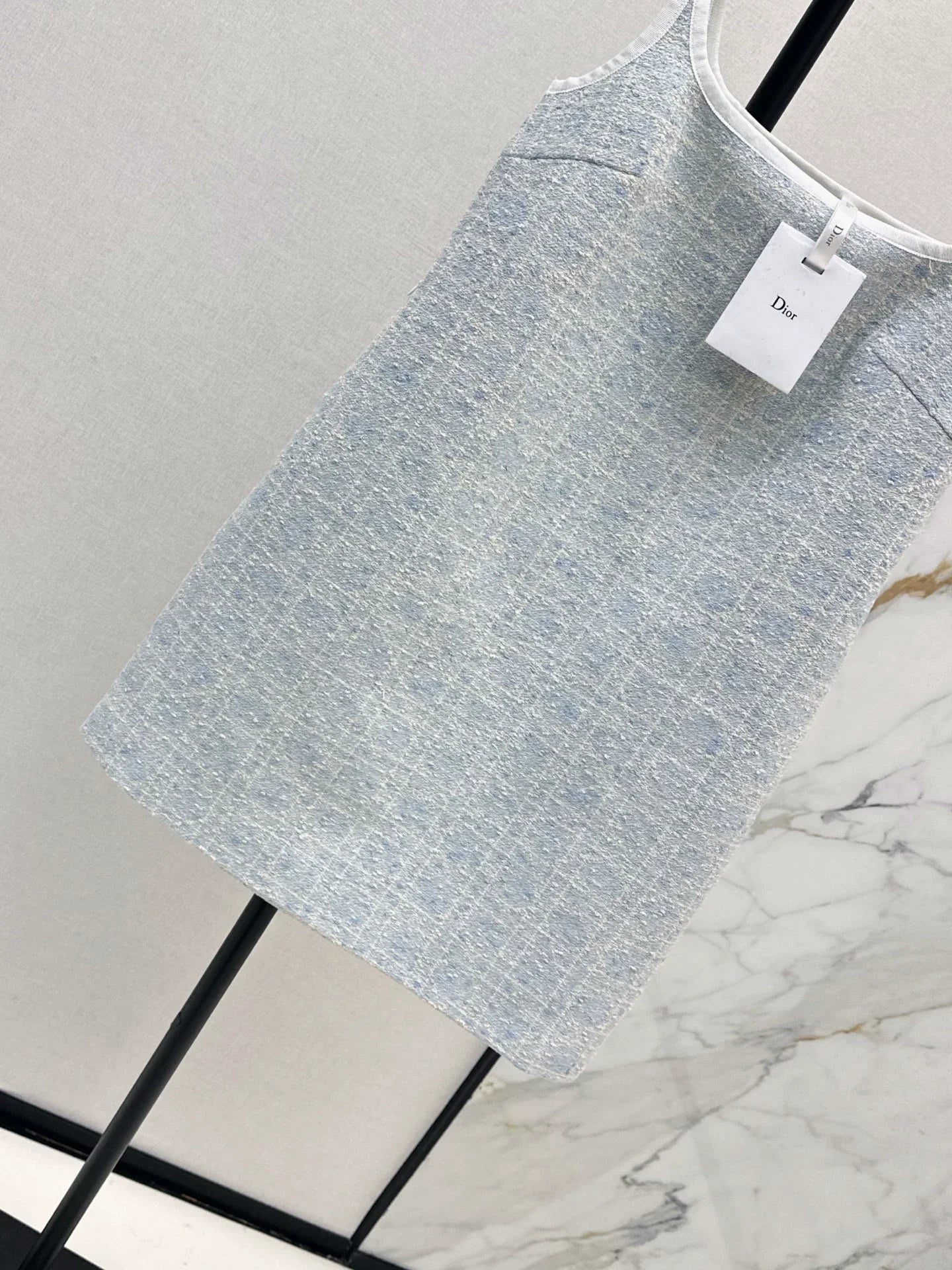 25fw Glacier Blue Vine Grid Strap Dress