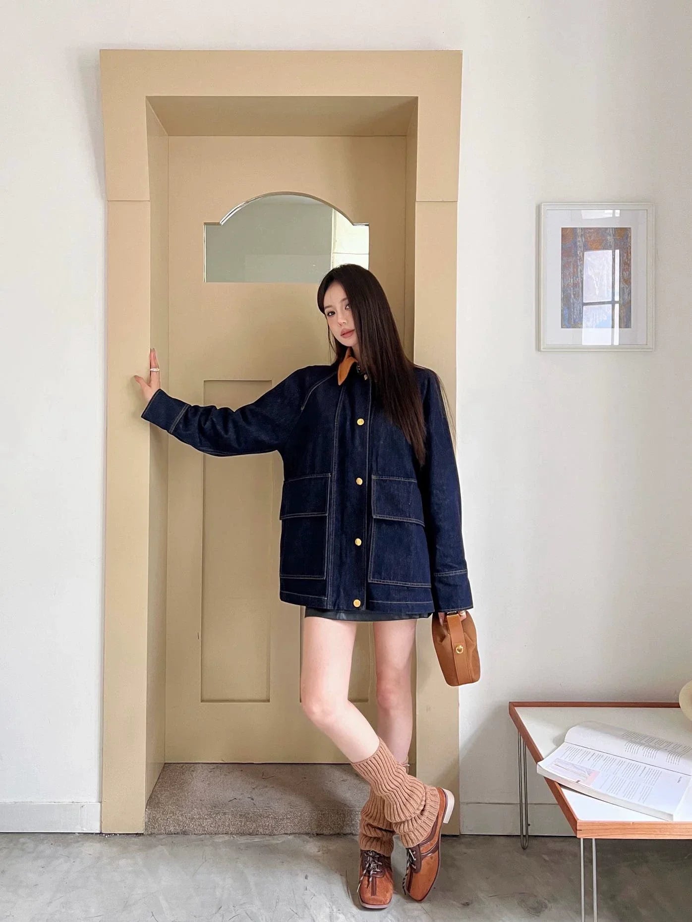 25fw Collar denim jacket