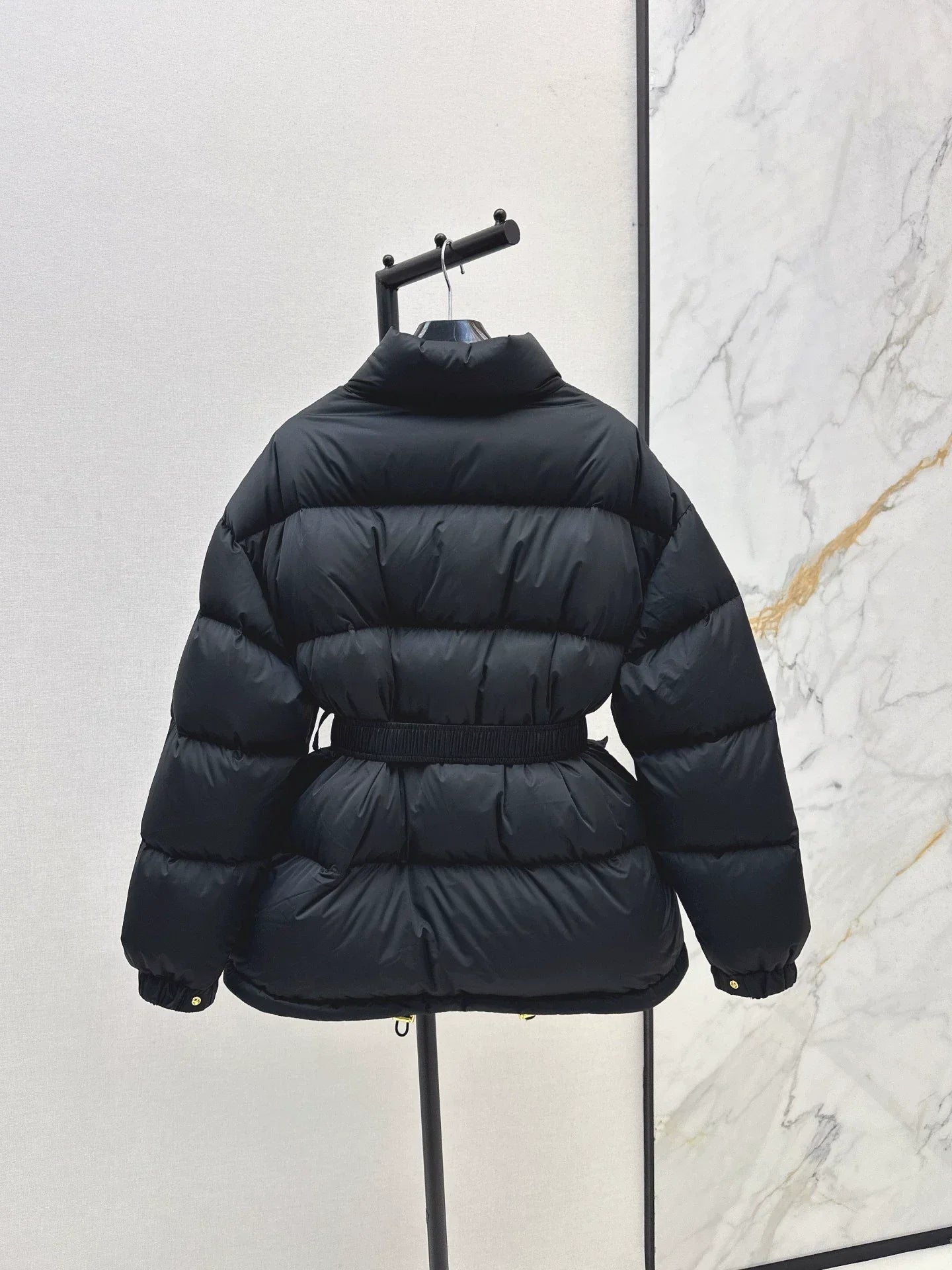 25fw Stand collar waisted down jacket