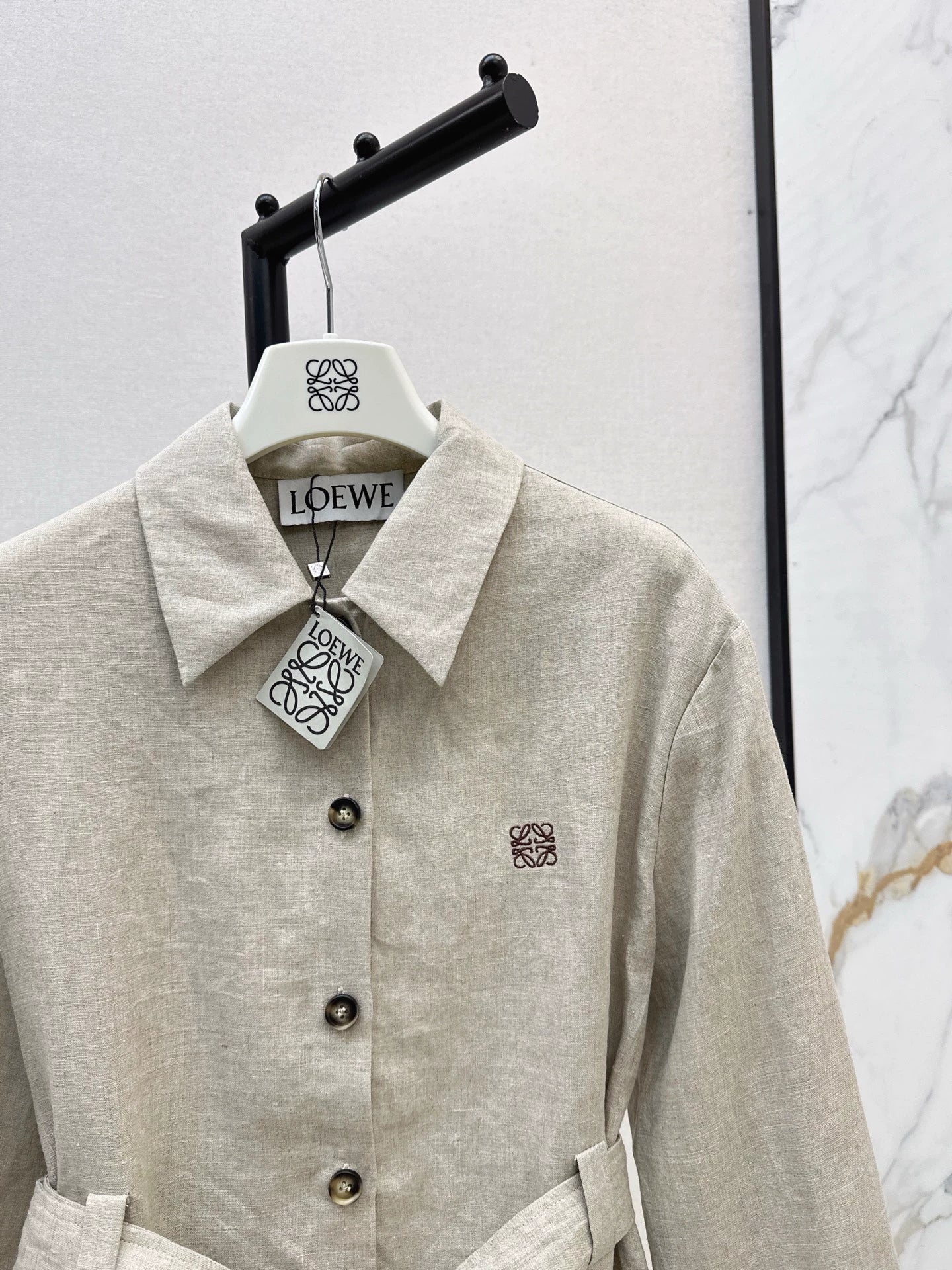 25fw Belt decoration silhouette shirt