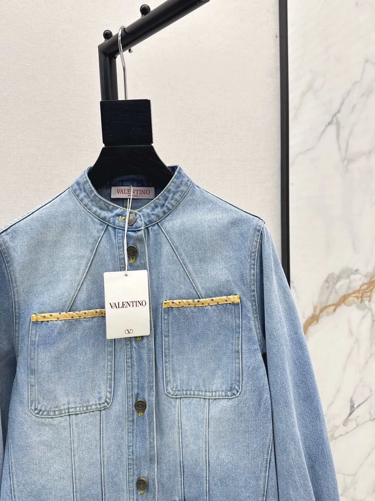 2025 Silhouette floral beaded denim jacket