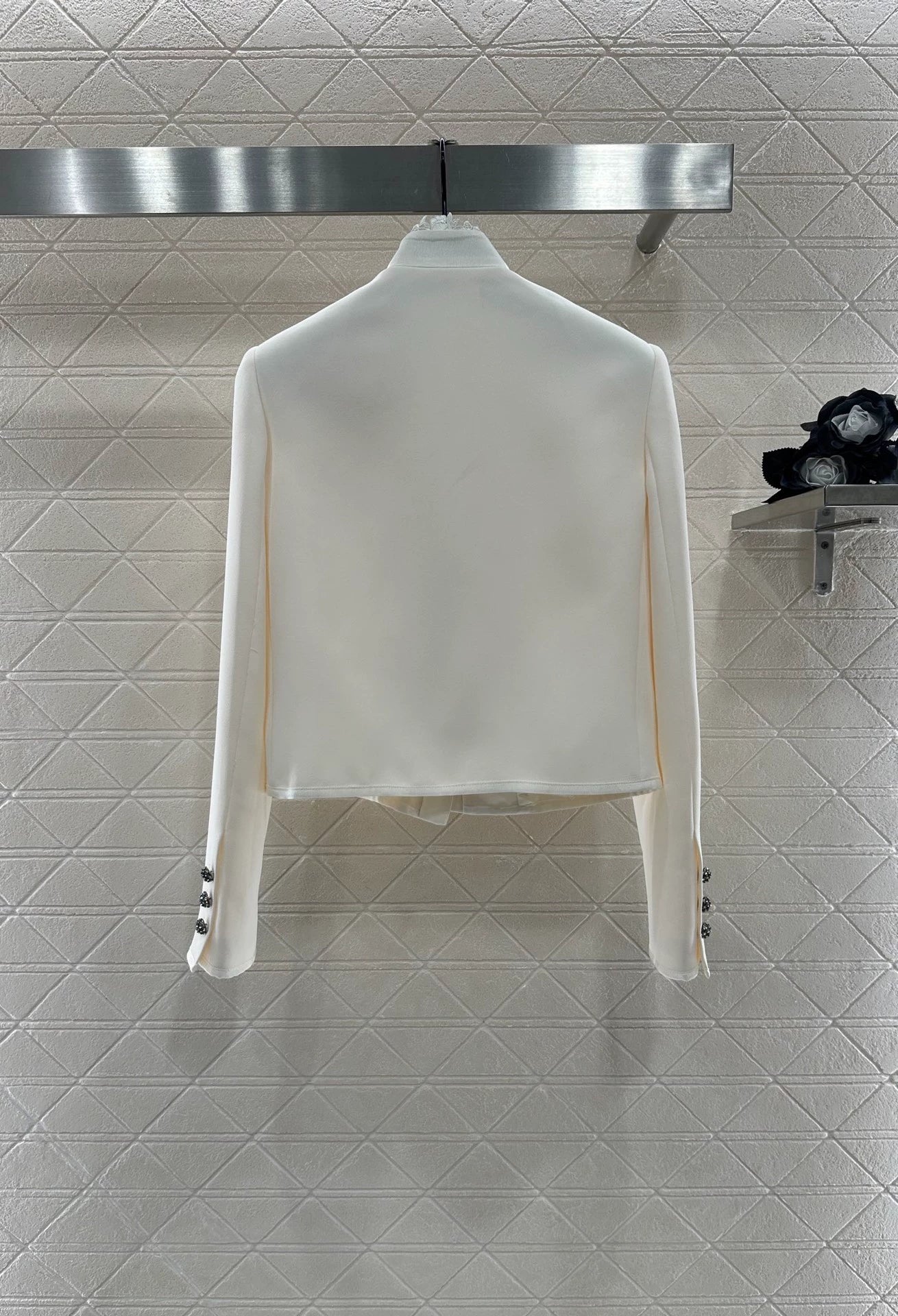 25fw Stand-up collar, water-soluble lace blazer.