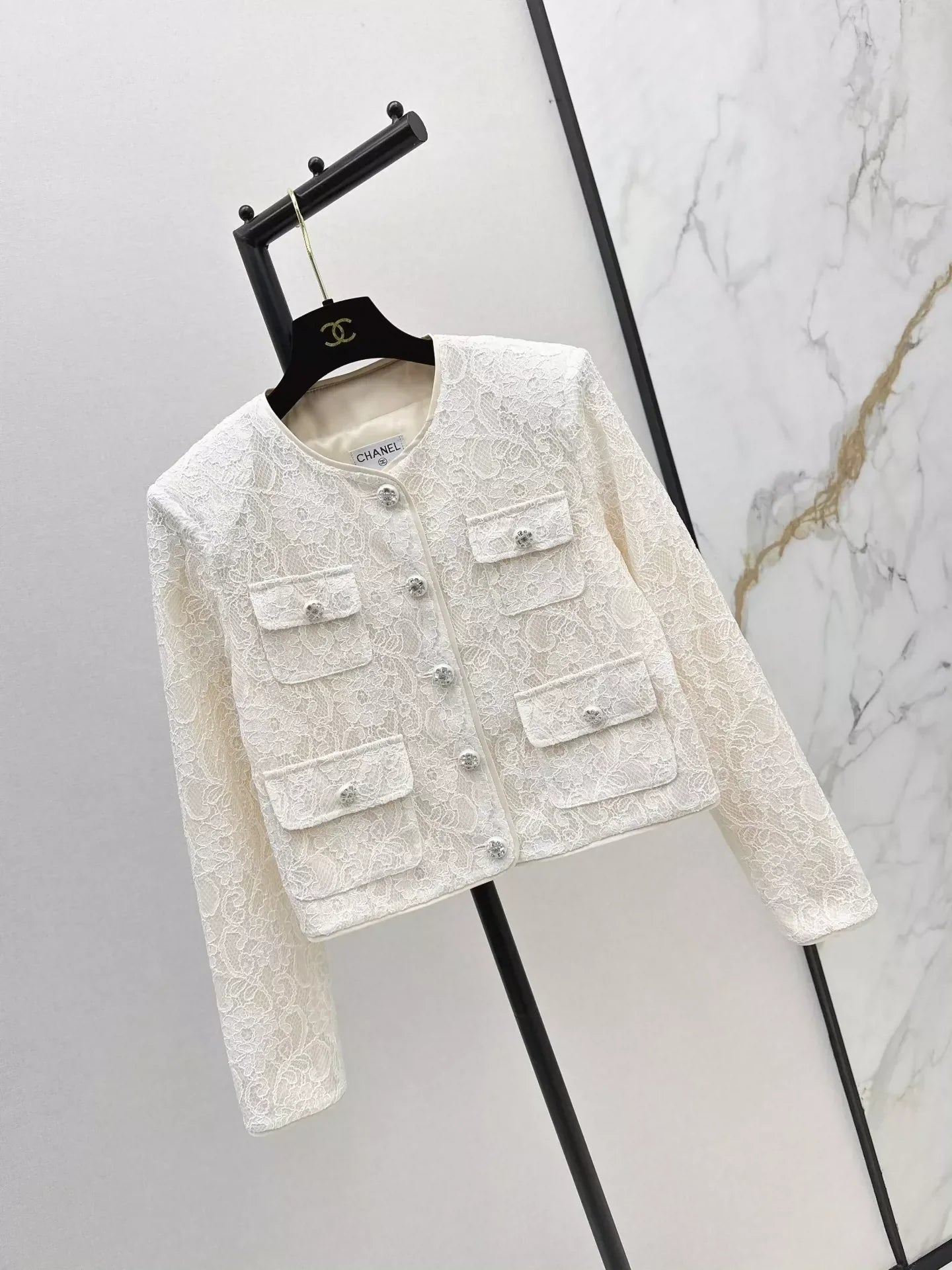 25fw Lace round neck jacket
