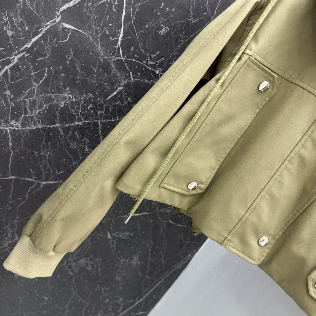 25 New classic hooded short windbreaker
