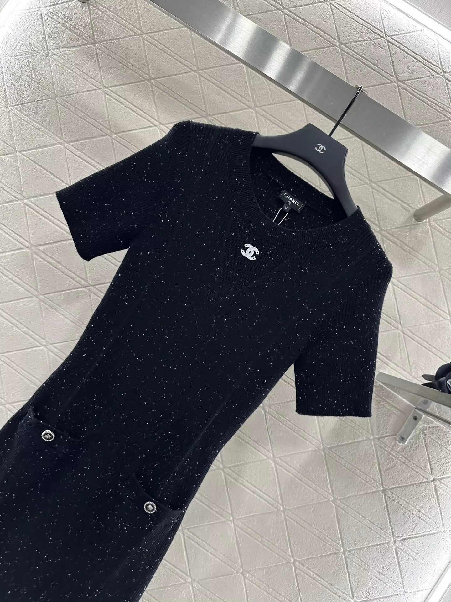25fw Knitted short sleeved dress