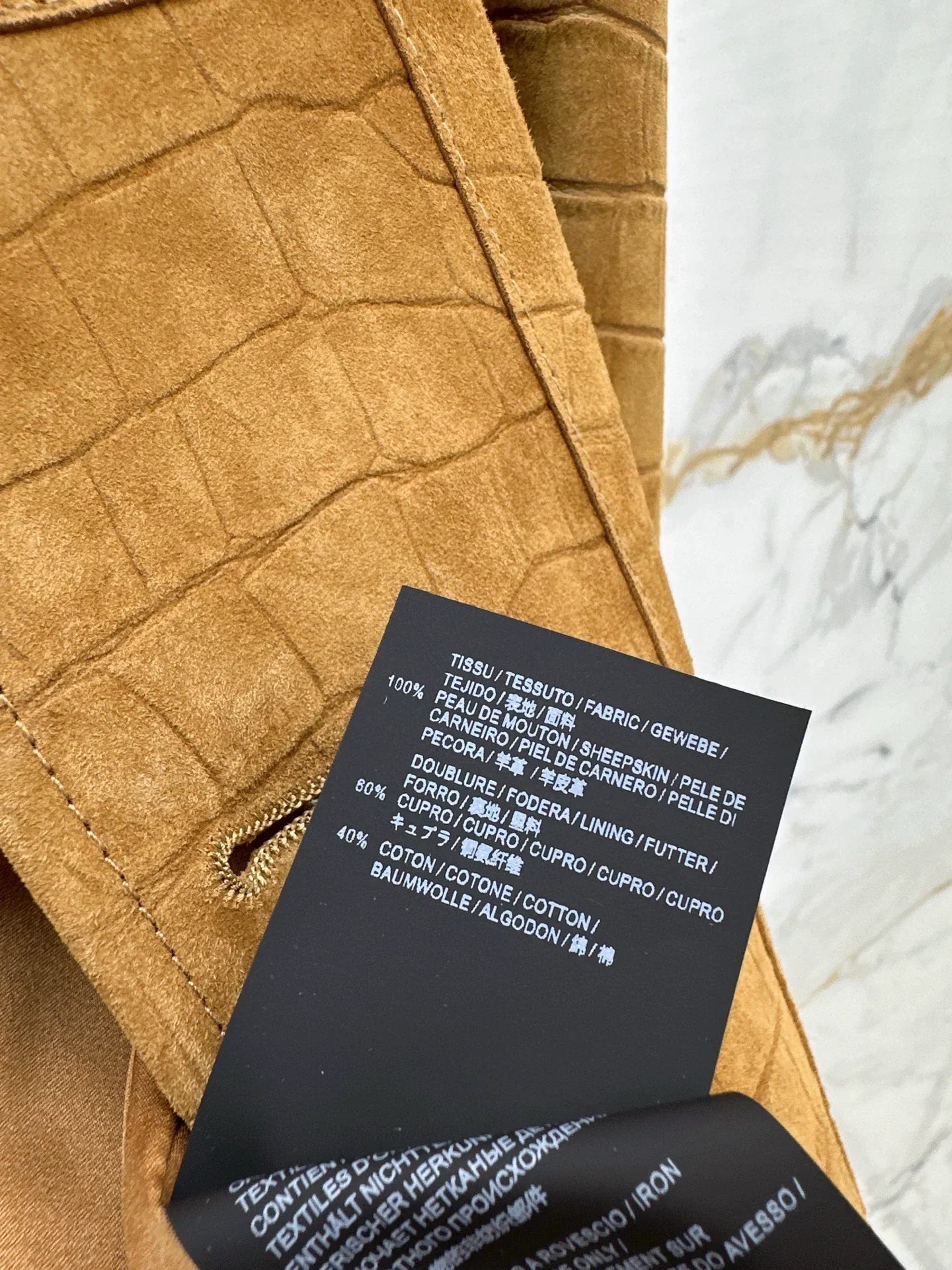 25fw Crocodile patterned suede collar jacket