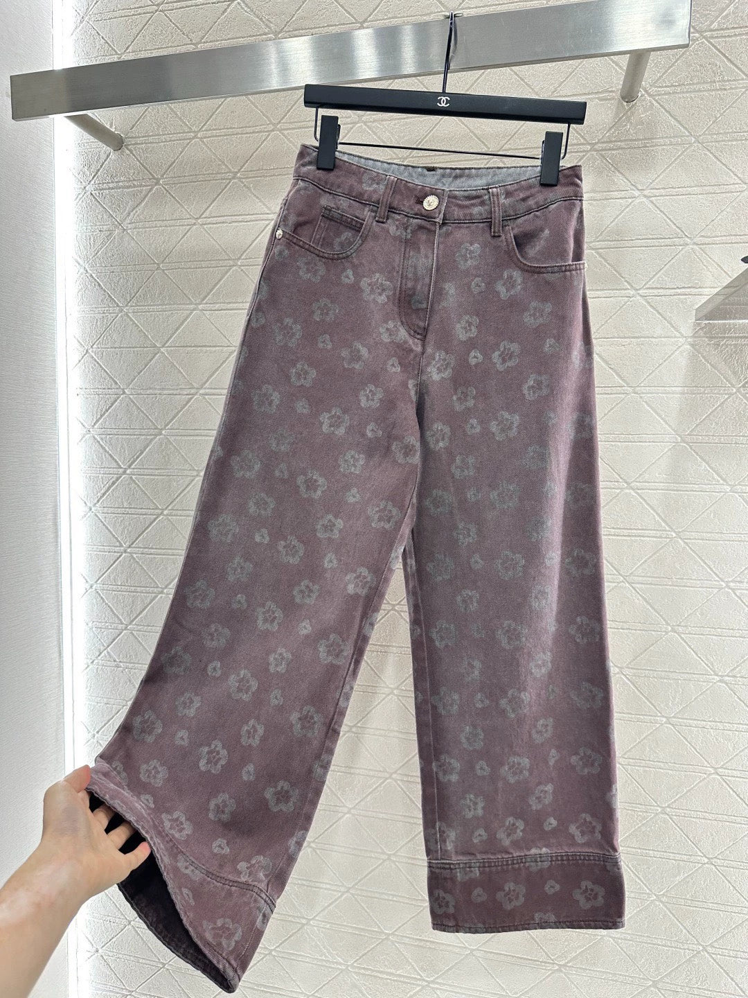 25fw Straight laser denim pants