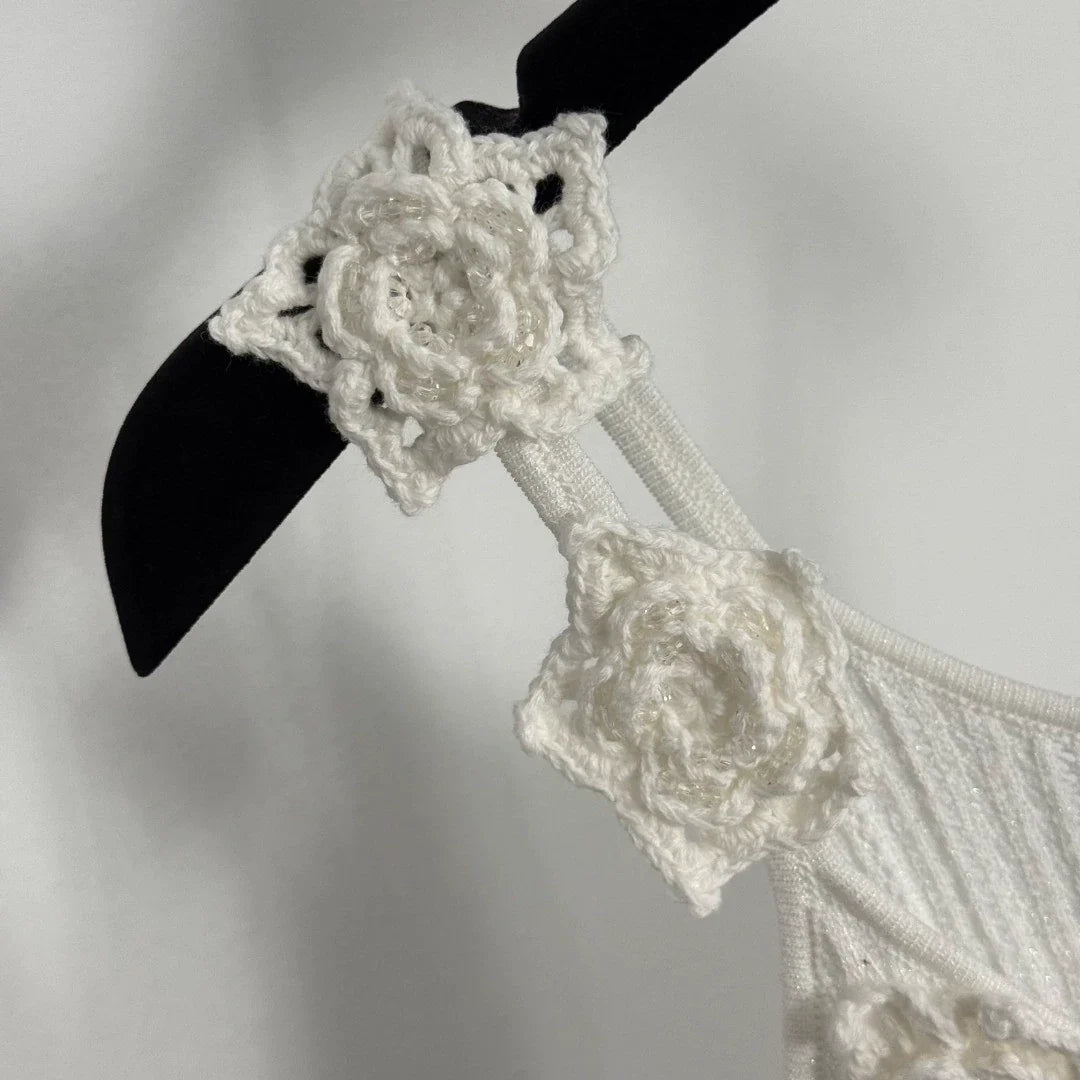 25fw Three dimensional crochet hollow dress